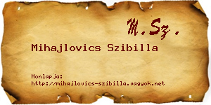 Mihajlovics Szibilla névjegykártya